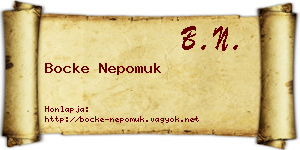 Bocke Nepomuk névjegykártya
